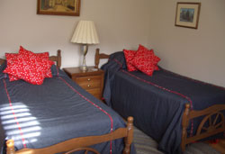 View of the twin bedroom in A Cabin on Paradise Murphy NC