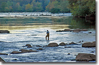 Trout fishing on the Hiawassee River on Paradise Road in Murphy NC
