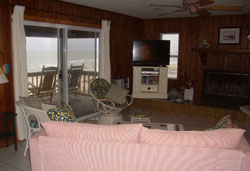 View of Beach from Living Area in Twin Peaks on St. George Island FL