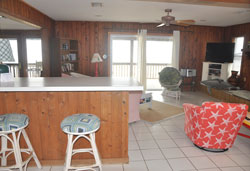 View of the living area in Twin Peaks on St. George Island FL